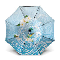Guam Fishhook Mix Guasali Flowers Umbrella Dreaming Turquoise LT7 One Size Folded 11.42 inch Opened Diameter 37.4 inch Turquoise - Polynesian Pride