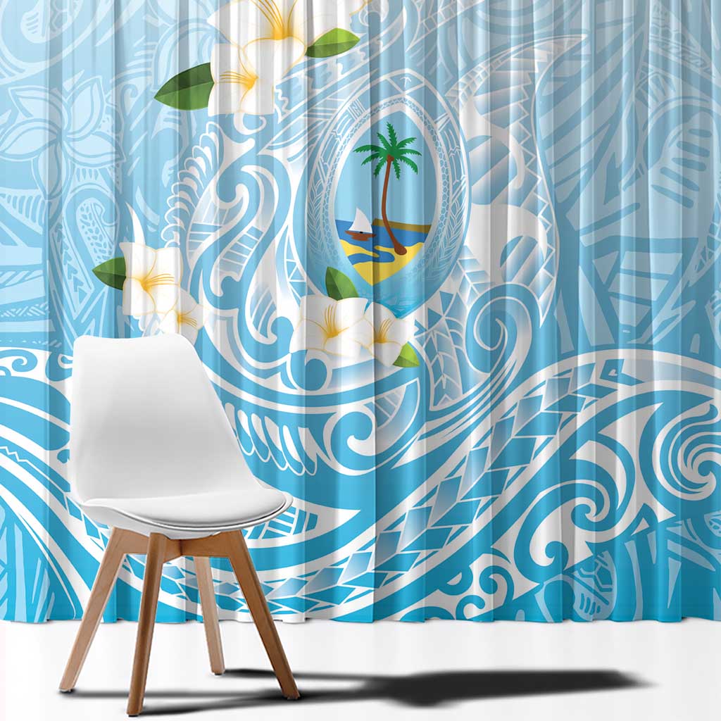 Guam Fishhook Mix Guasali Flowers Window Curtain Dreaming Turquoise LT7 - Polynesian Pride