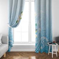 Guam Fishhook Mix Guasali Flowers Window Curtain Dreaming Turquoise LT7 - Polynesian Pride