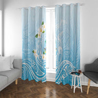 Guam Fishhook Mix Guasali Flowers Window Curtain Dreaming Turquoise LT7 With Grommets Turquoise - Polynesian Pride