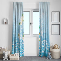 Guam Fishhook Mix Guasali Flowers Window Curtain Dreaming Turquoise LT7 - Polynesian Pride