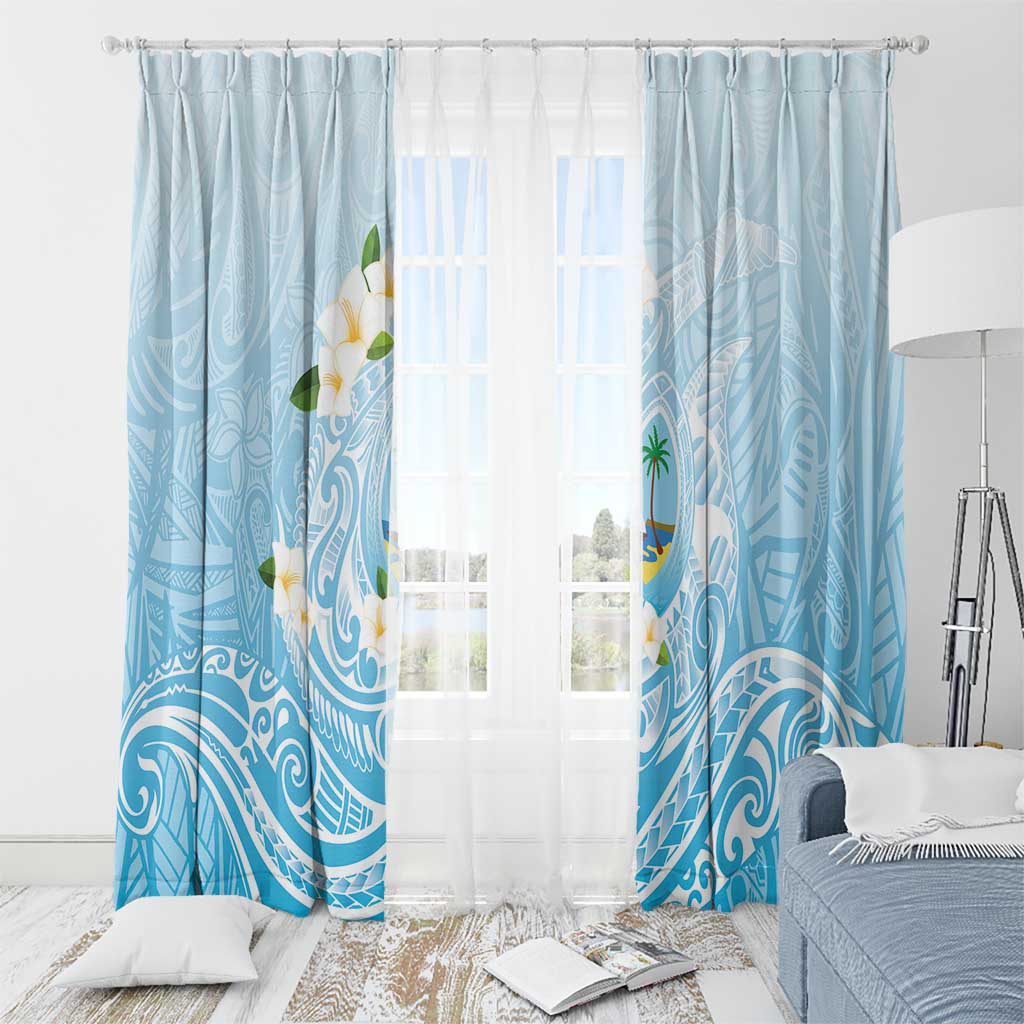 Guam Fishhook Mix Guasali Flowers Window Curtain Dreaming Turquoise LT7 - Polynesian Pride