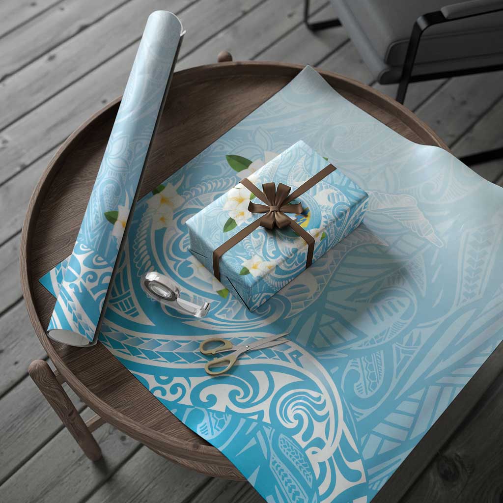 Guam Fishhook Mix Guasali Flowers Wrapping Paper Dreaming Turquoise LT7 - Polynesian Pride