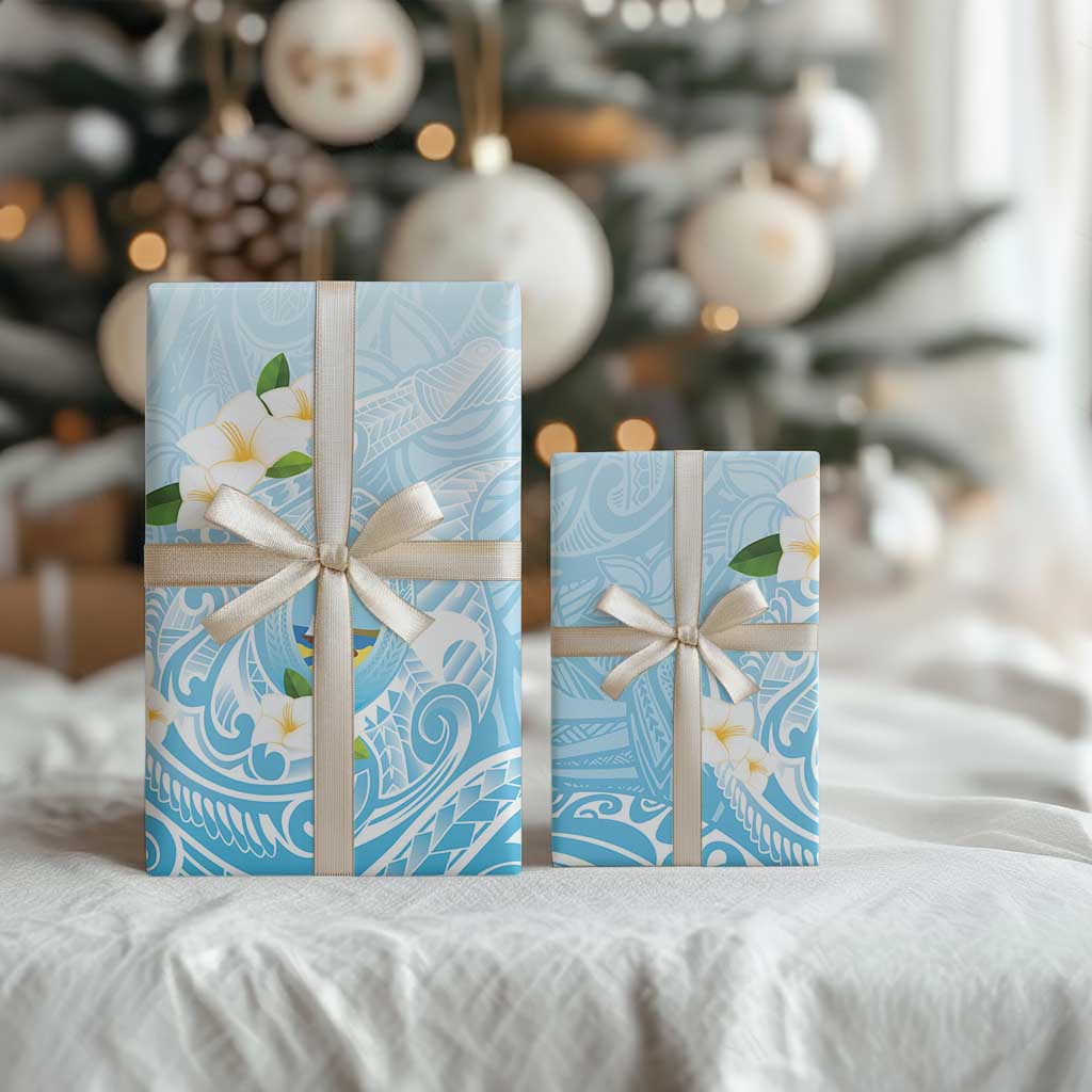 Guam Fishhook Mix Guasali Flowers Wrapping Paper Dreaming Turquoise LT7 - Polynesian Pride