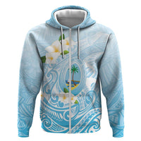 Guam Fishhook Mix Guasali Flowers Zip Hoodie Dreaming Turquoise