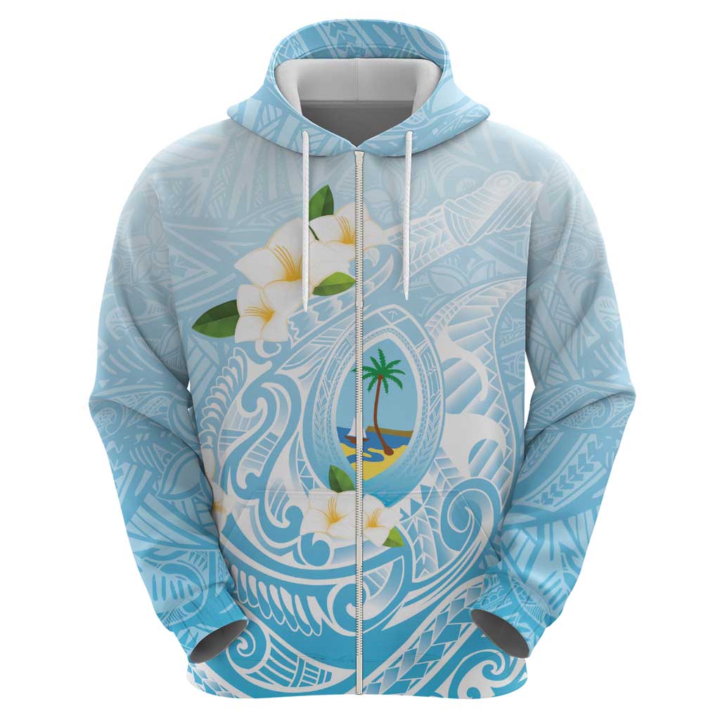 Guam Fishhook Mix Guasali Flowers Zip Hoodie Dreaming Turquoise