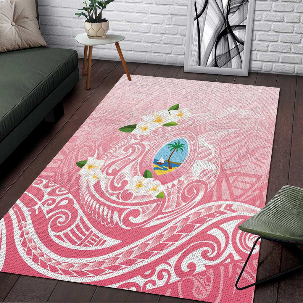 Guam Fishhook Mix Guasali Flowers Area Rug Dreaming Coral LT7 Pink - Polynesian Pride