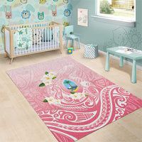 Guam Fishhook Mix Guasali Flowers Area Rug Dreaming Coral LT7 - Polynesian Pride