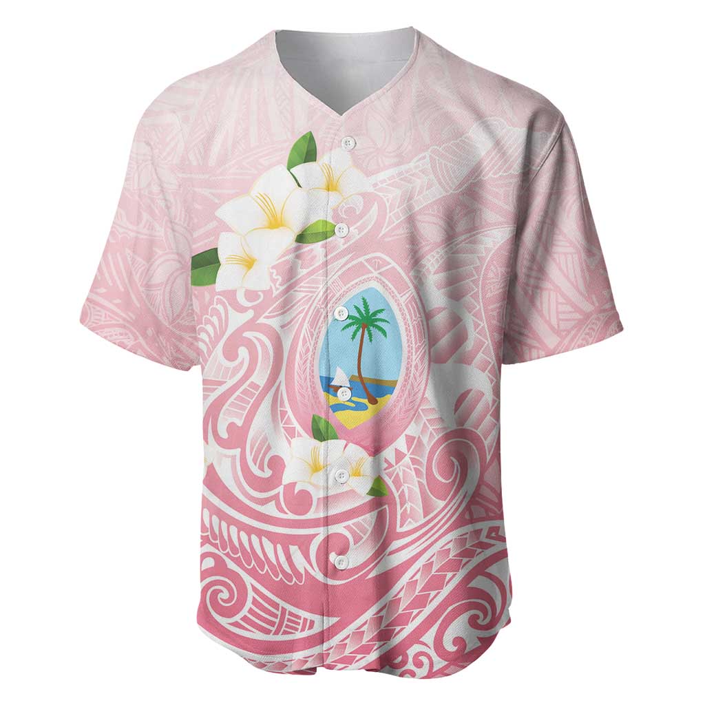 Guam Fishhook Mix Guasali Flowers Baseball Jersey Dreaming Coral LT7 Pink - Polynesian Pride