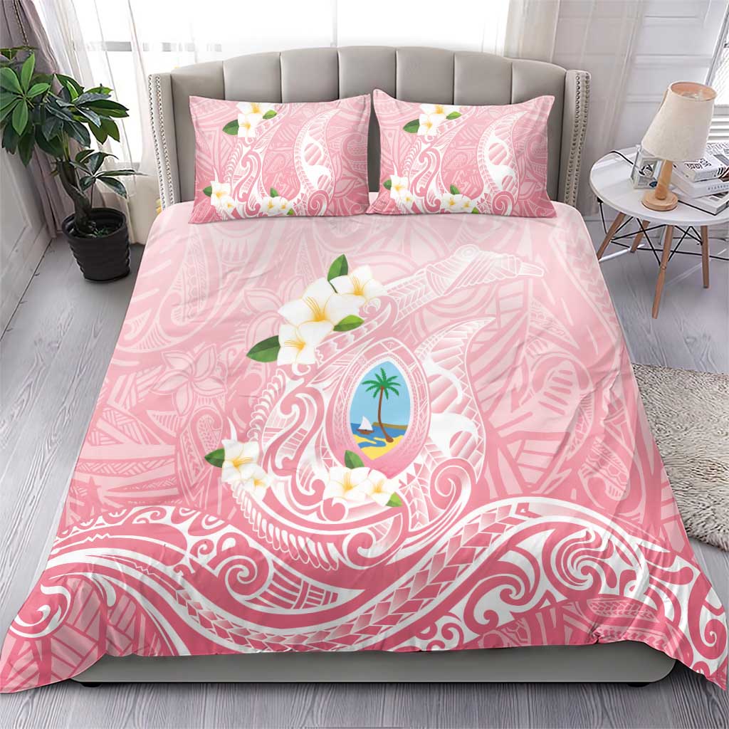 Guam Fishhook Mix Guasali Flowers Bedding Set Dreaming Coral LT7 - Polynesian Pride