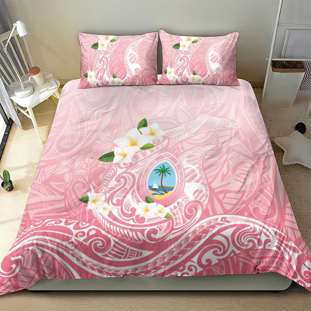 Guam Fishhook Mix Guasali Flowers Bedding Set Dreaming Coral LT7 - Polynesian Pride