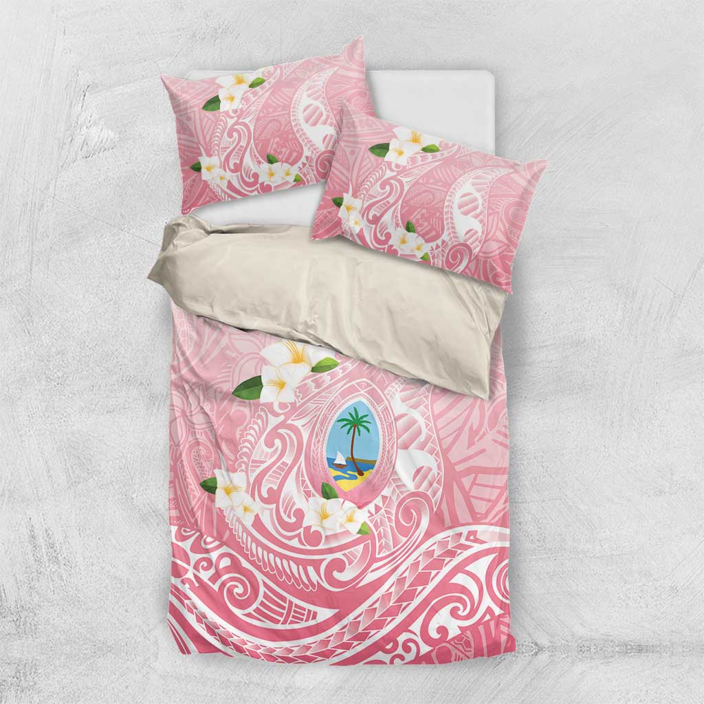 Guam Fishhook Mix Guasali Flowers Bedding Set Dreaming Coral LT7 US Twin 172cm x 218cm Pink - Polynesian Pride