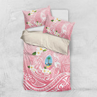 Guam Fishhook Mix Guasali Flowers Bedding Set Dreaming Coral LT7 US Twin 172cm x 218cm Pink - Polynesian Pride