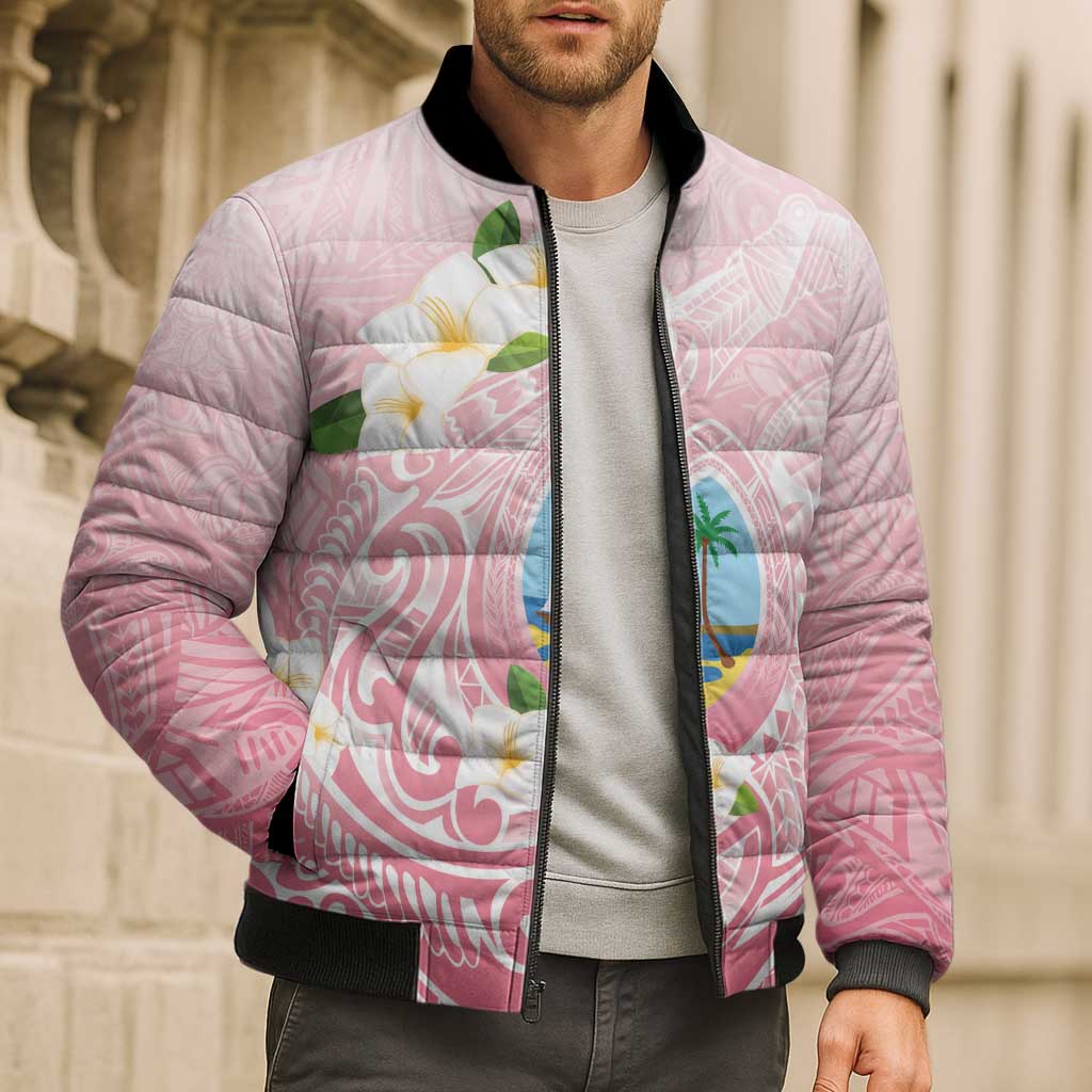 Guam Fishhook Mix Guasali Flowers Bomber Puffer Jacket Dreaming Coral