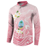 Guam Fishhook Mix Guasali Flowers Button Sweatshirt Dreaming Coral LT7 - Polynesian Pride