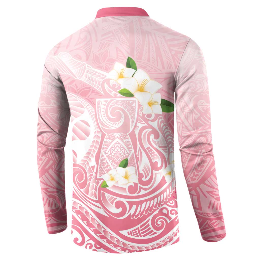 Guam Fishhook Mix Guasali Flowers Button Sweatshirt Dreaming Coral LT7 - Polynesian Pride