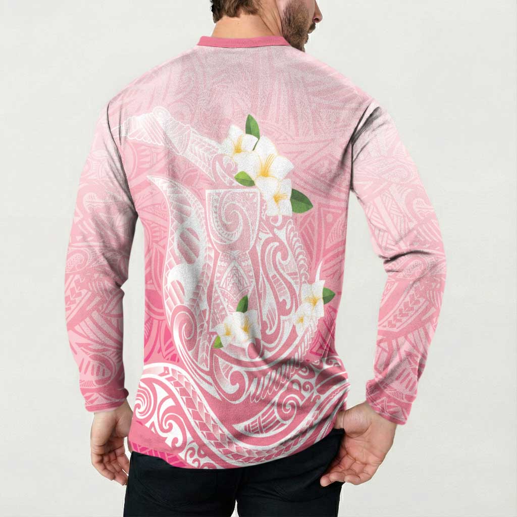 Guam Fishhook Mix Guasali Flowers Button Sweatshirt Dreaming Coral LT7 - Polynesian Pride