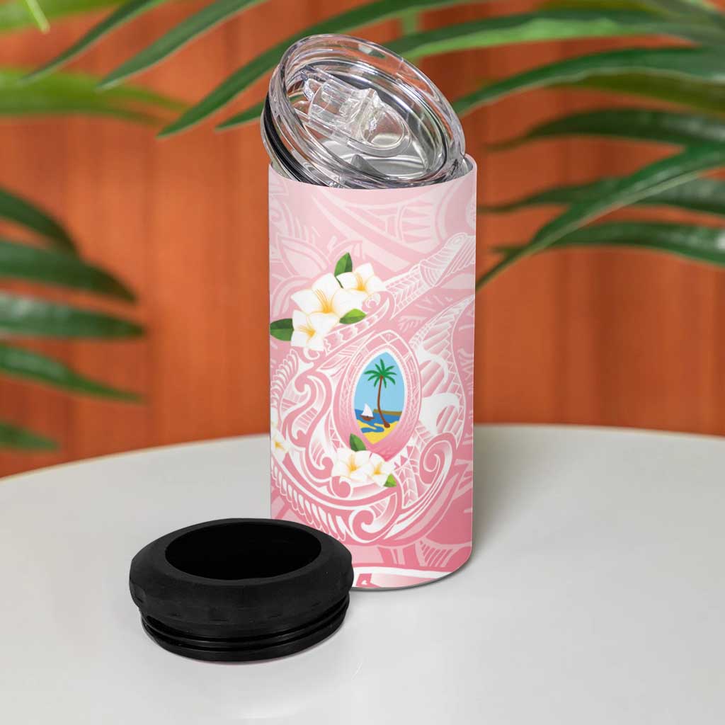 Guam Fishhook Mix Guasali Flowers 4 in 1 Can Cooler Tumbler Dreaming Coral LT7 - Polynesian Pride
