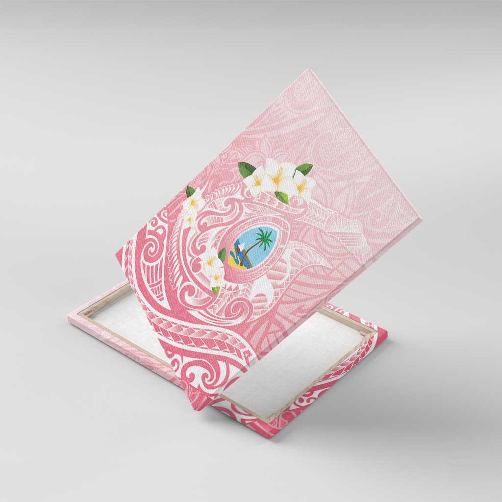 Guam Fishhook Mix Guasali Flowers Canvas Wall Art Dreaming Coral LT7 With Frame Pink - Polynesian Pride