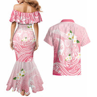 Guam Fishhook Mix Guasali Flowers Couples Matching Mermaid Dress and Hawaiian Shirt Dreaming Coral