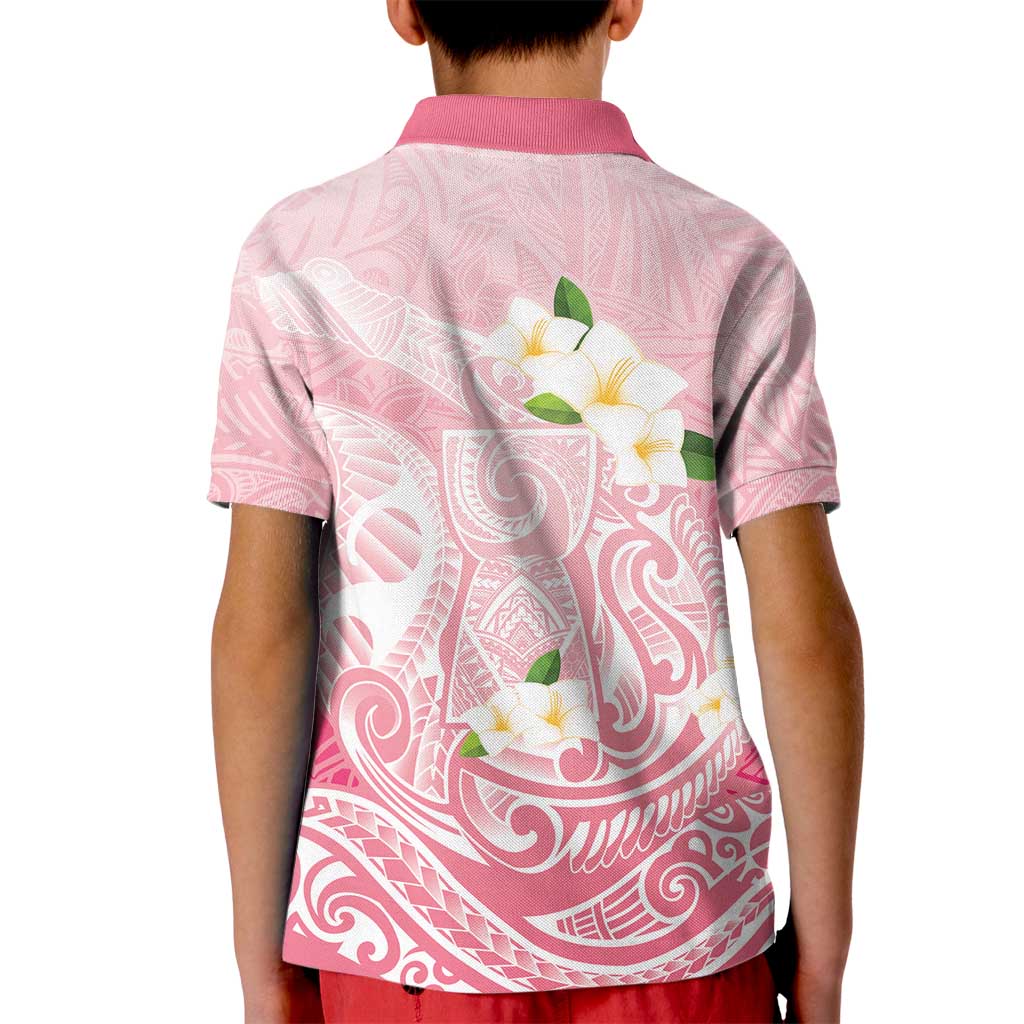 Guam Fishhook Mix Guasali Flowers Kid Polo Shirt Dreaming Coral LT7 - Polynesian Pride