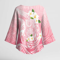 Guam Fishhook Mix Guasali Flowers Kimono Sleeve Blouse Dreaming Coral