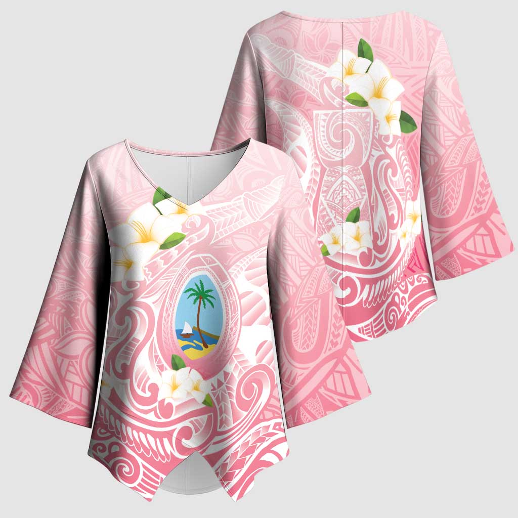 Guam Fishhook Mix Guasali Flowers Kimono Sleeve Blouse Dreaming Coral