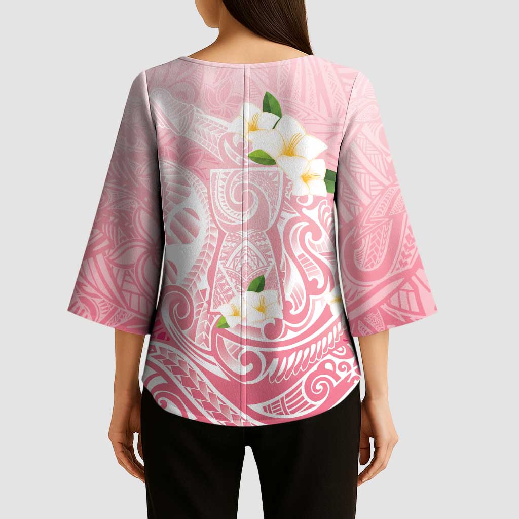 Guam Fishhook Mix Guasali Flowers Kimono Sleeve Blouse Dreaming Coral