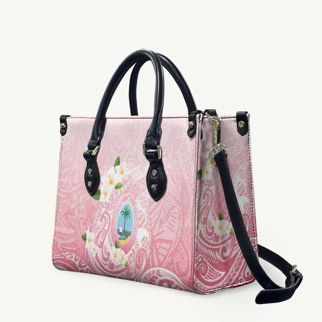 Guam Fishhook Mix Guasali Flowers Leather Bag Dreaming Coral LT7 Pink - Polynesian Pride