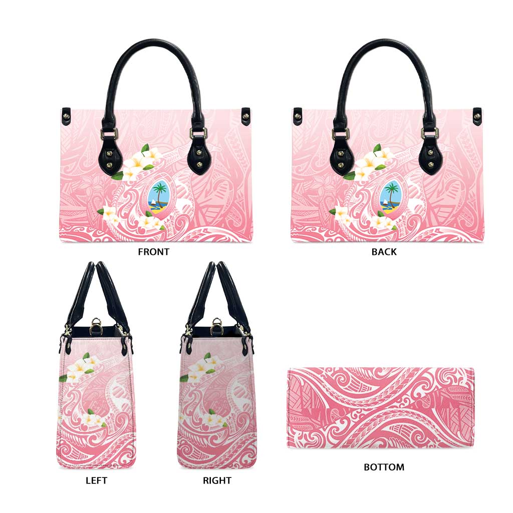 Guam Fishhook Mix Guasali Flowers Leather Bag Dreaming Coral LT7 - Polynesian Pride