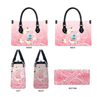 Guam Fishhook Mix Guasali Flowers Leather Bag Dreaming Coral LT7 - Polynesian Pride