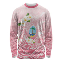 Guam Fishhook Mix Guasali Flowers Long Sleeve Shirt Dreaming Coral LT7 Unisex Pink - Polynesian Pride