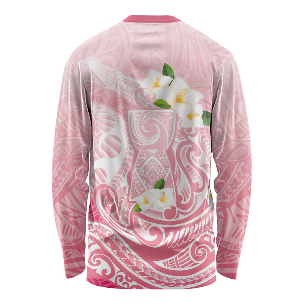 Guam Fishhook Mix Guasali Flowers Long Sleeve Shirt Dreaming Coral LT7 - Polynesian Pride