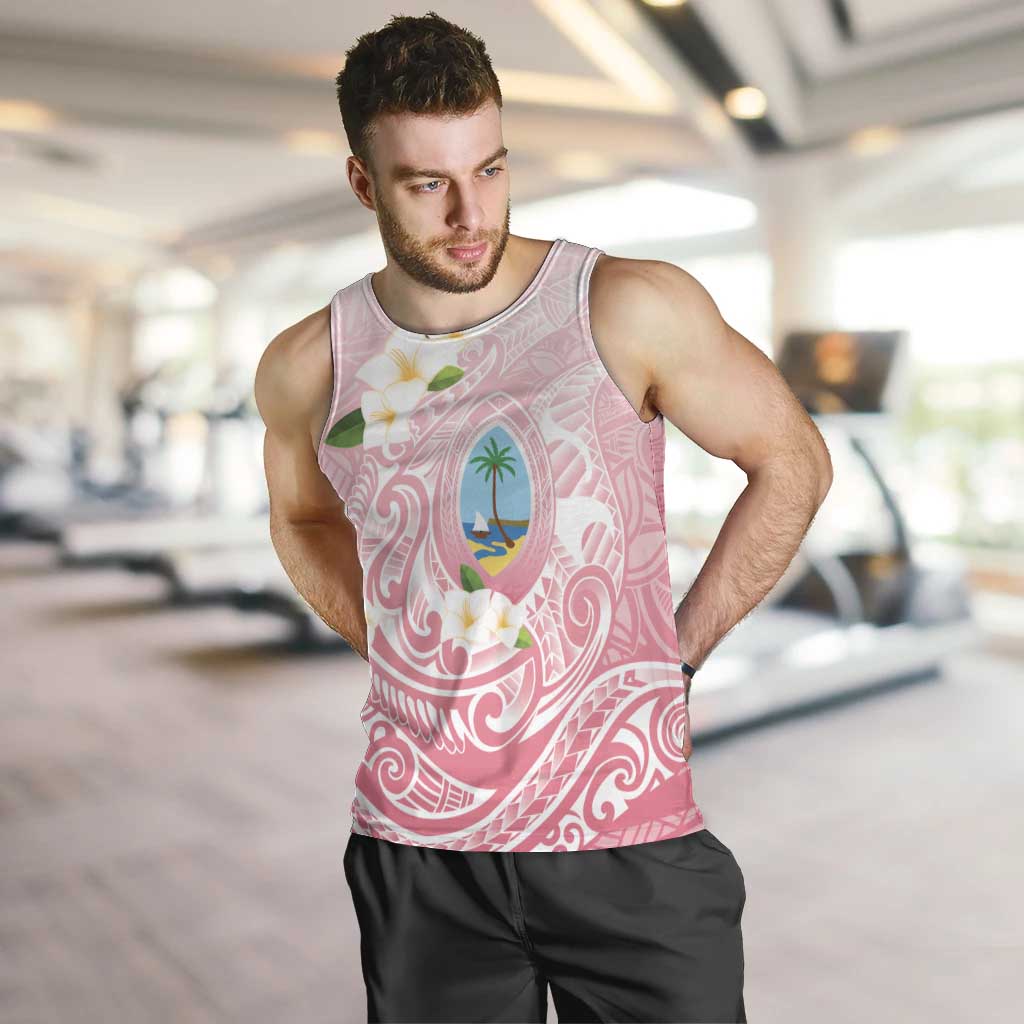 Guam Fishhook Mix Guasali Flowers Men Tank Top Dreaming Coral LT7 Pink - Polynesian Pride