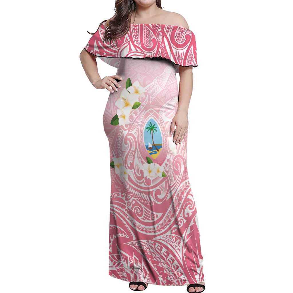 Guam Fishhook Mix Guasali Flowers Off Shoulder Maxi Dress Dreaming Coral