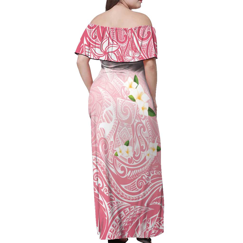 Guam Fishhook Mix Guasali Flowers Off Shoulder Maxi Dress Dreaming Coral