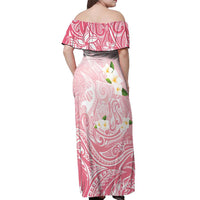 Guam Fishhook Mix Guasali Flowers Off Shoulder Maxi Dress Dreaming Coral