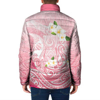 Guam Fishhook Mix Guasali Flowers Padded Jacket Dreaming Coral LT7 - Polynesian Pride