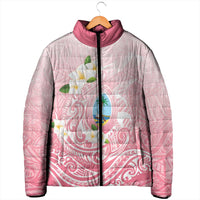 Guam Fishhook Mix Guasali Flowers Padded Jacket Dreaming Coral LT7 - Polynesian Pride