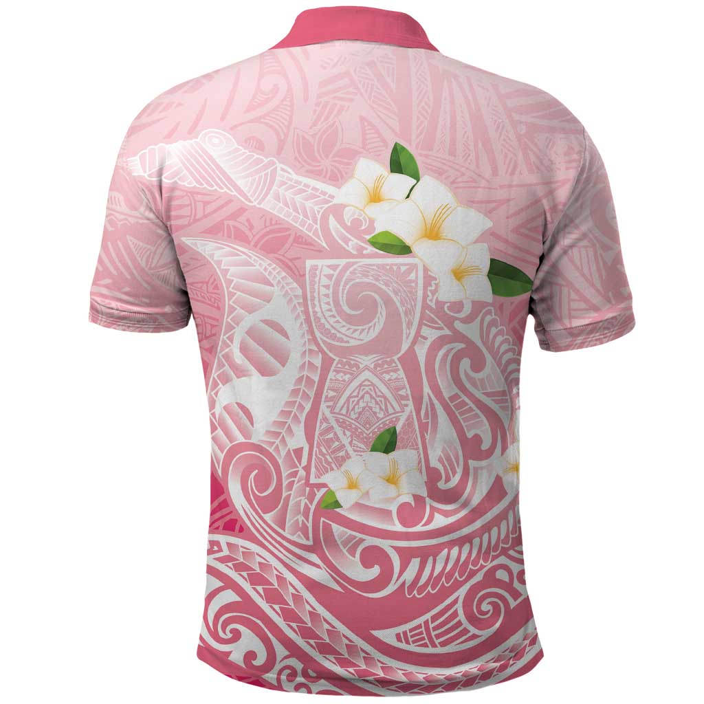 Guam Fishhook Mix Guasali Flowers Polo Shirt Dreaming Coral LT7 - Polynesian Pride