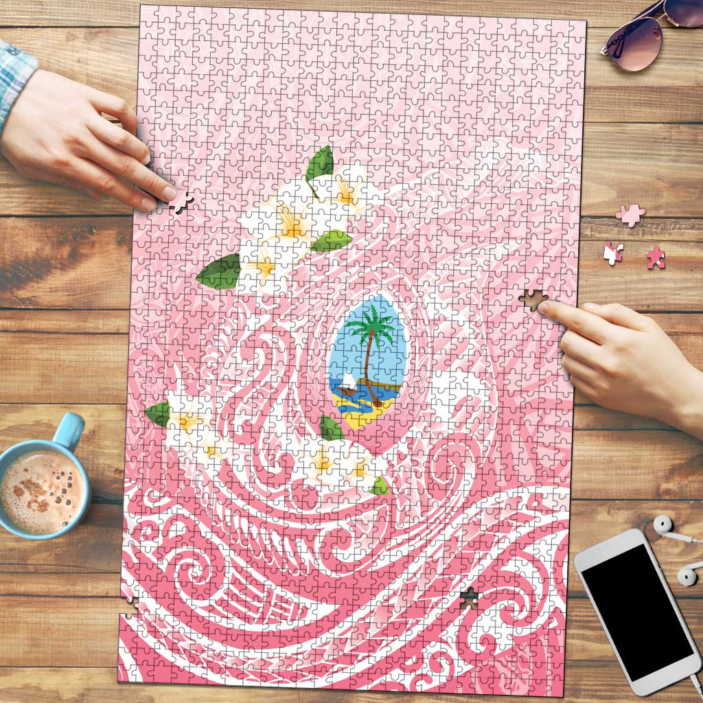 Guam Fishhook Mix Guasali Flowers Puzzle Dreaming Coral LT7 Pink - Polynesian Pride