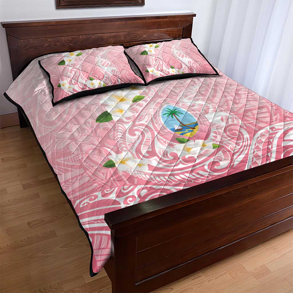 Guam Fishhook Mix Guasali Flowers Quilt Bed Set Dreaming Coral LT7 - Polynesian Pride