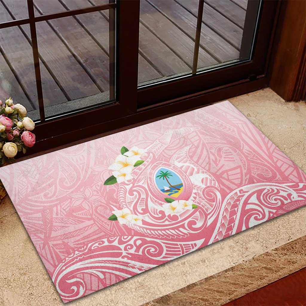 Guam Fishhook Mix Guasali Flowers Rubber Doormat Dreaming Coral LT7 - Polynesian Pride