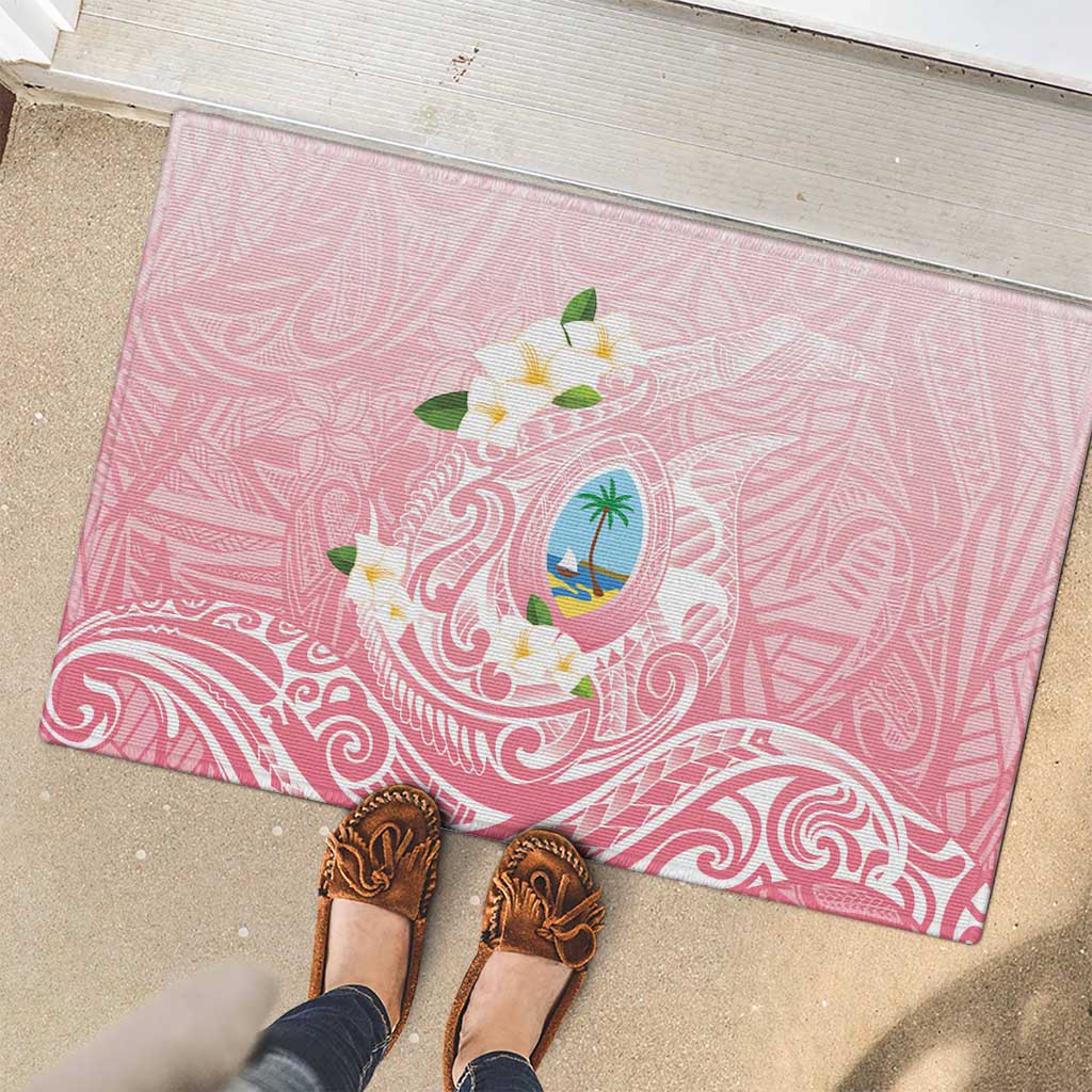 Guam Fishhook Mix Guasali Flowers Rubber Doormat Dreaming Coral LT7 - Polynesian Pride