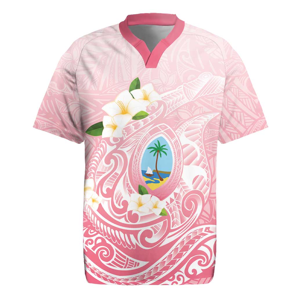 Guam Fishhook Mix Guasali Flowers Rugby Jersey Dreaming Coral LT7 Pink - Polynesian Pride