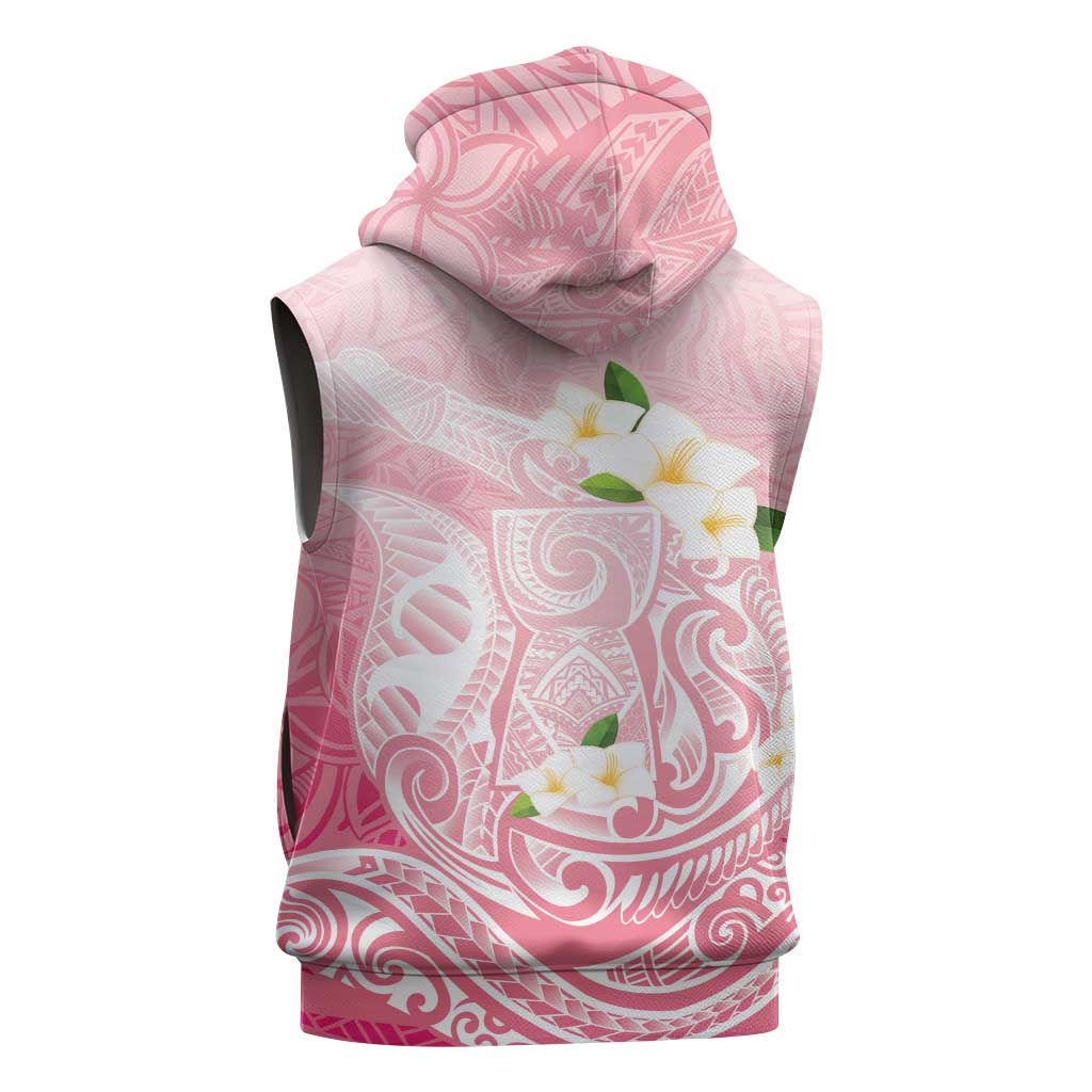 Guam Fishhook Mix Guasali Flowers Sleeveless Zip Hoodie Dreaming Coral LT7 - Polynesian Pride
