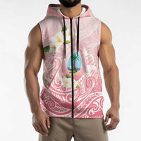 Guam Fishhook Mix Guasali Flowers Sleeveless Zip Hoodie Dreaming Coral LT7 - Polynesian Pride