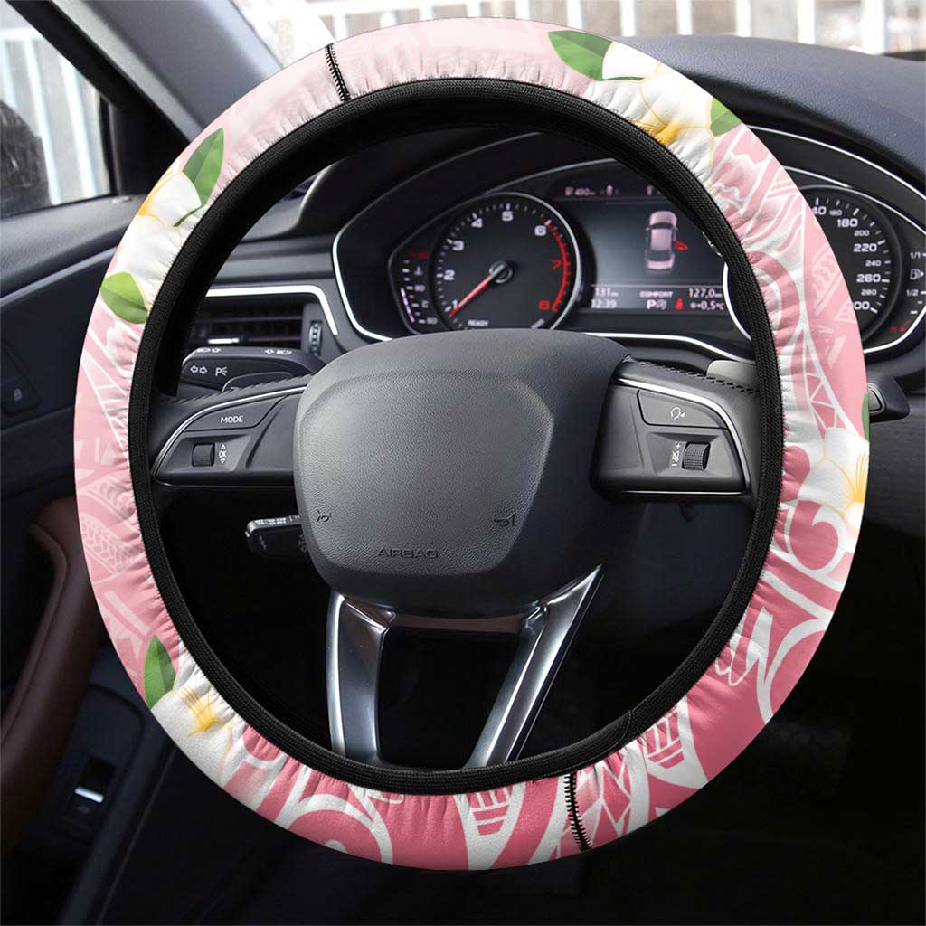 Guam Fishhook Mix Guasali Flowers Steering Wheel Cover Dreaming Coral LT7 - Polynesian Pride