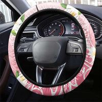 Guam Fishhook Mix Guasali Flowers Steering Wheel Cover Dreaming Coral LT7 - Polynesian Pride