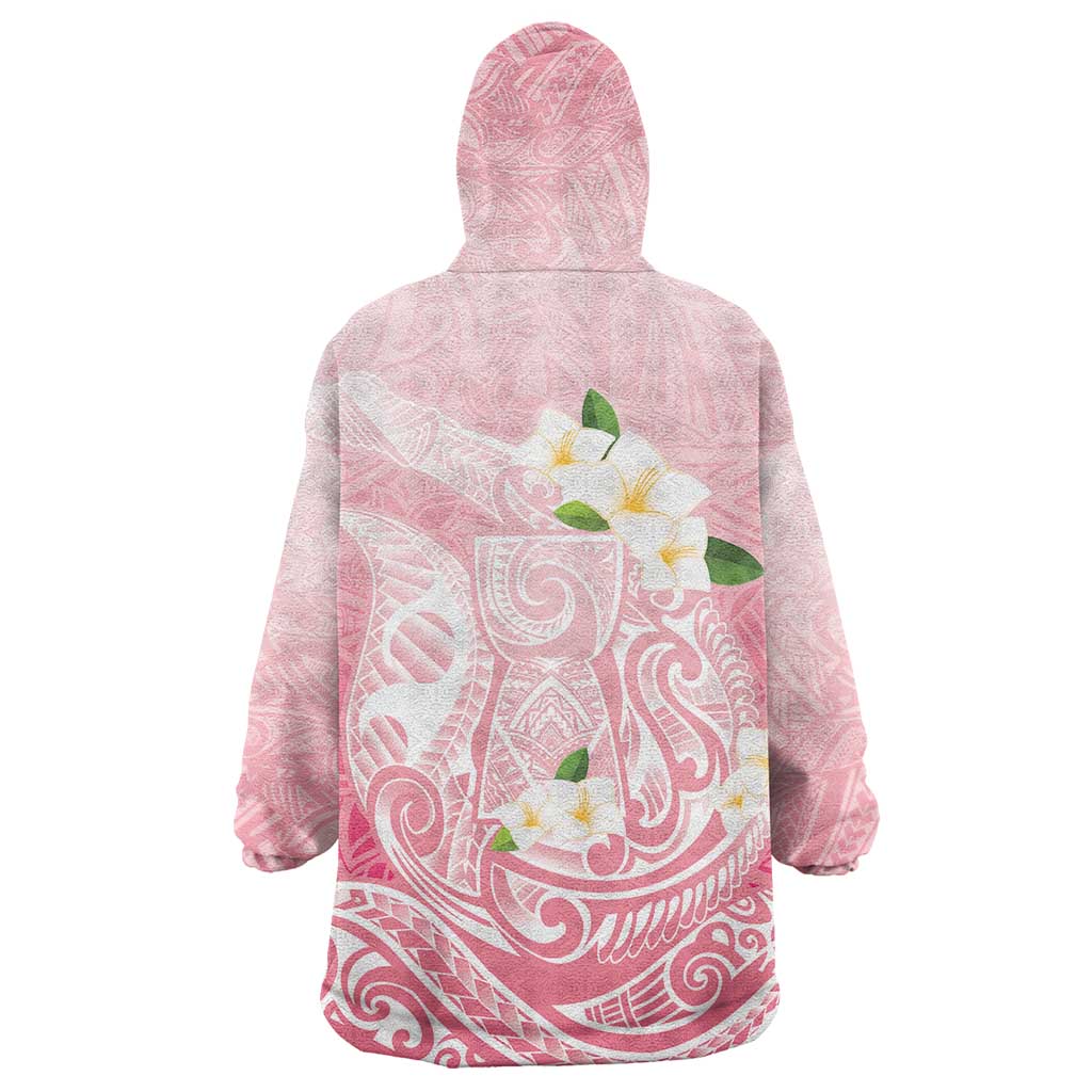 Guam Fishhook Mix Guasali Flowers Wearable Blanket Hoodie Dreaming Coral